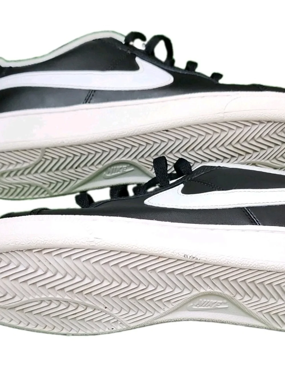 Nike Black and White Low-Top Leather Sneakers
